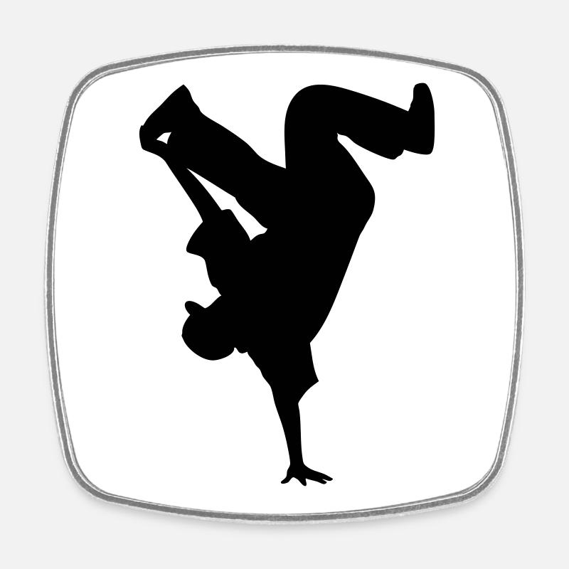 B-Boy Silhouette – Breakdance Power Move Équilibre sur les mains - Magnet carré - blanc