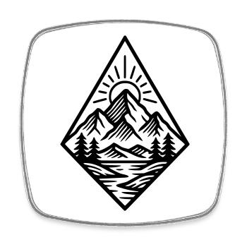 Nature - Square fridge magnet - white - Front