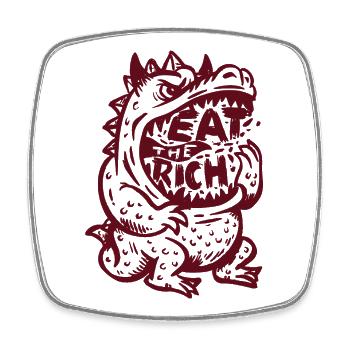 eat_the_rich - Viereckiger Kühlschrankmagnet - Weiß - Vorne
