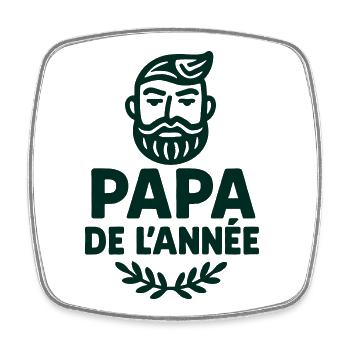 Papa de l'année - Fête des Pères - Magnet carré - blanc - Devant