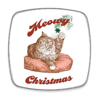 MIAOUY NOËL - Magnet carré - blanc - Devant