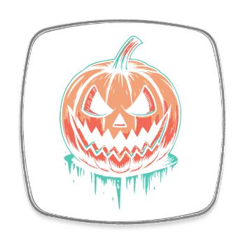Citrouille néon graffiti Halloween - Magnet carré - blanc - Devant