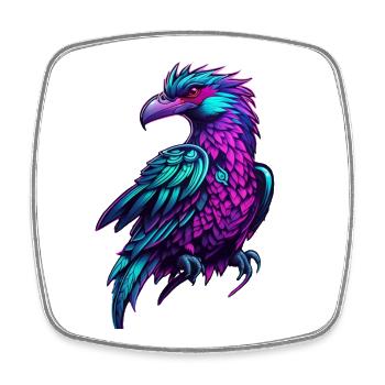 Vol de couleur Neon Phoenix - Magnet carré - blanc - Devant