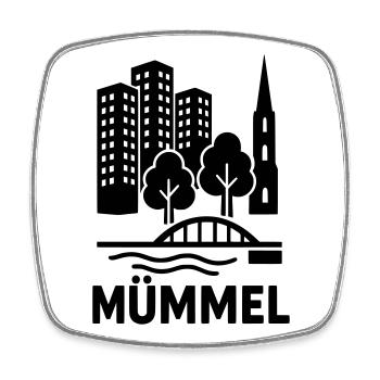 mümmelmannsberg hamburg - Viereckiger Kühlschrankmagnet - Weiß - Vorne