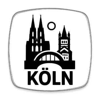 Köln Silhouette - Viereckiger Kühlschrankmagnet - Weiß - Vorne