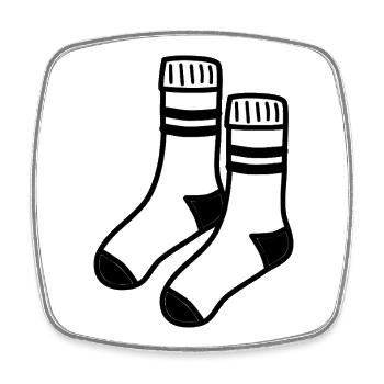 White Socks - Square fridge magnet - white - Front