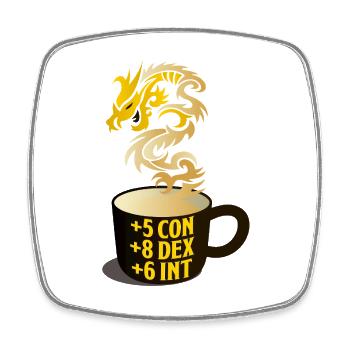 Dragon Steam RPG Stat Mug - Magnet carré - blanc - Devant