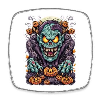 Sinister Halloween Hell Creature - Square fridge magnet - white - Front