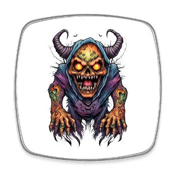 Corrupted Demon with Flame Eyes - Square fridge magnet - white - Front