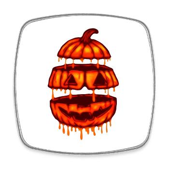 Luminous Burger Pumpkin - Square fridge magnet - white - Front
