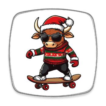 Taurus Christmas Funny - Square fridge magnet - white - Front