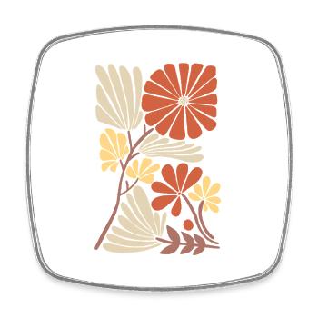 Boho Blumen Muster - Viereckiger Kühlschrankmagnet - Weiß - Vorne