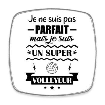 Super Volleyball Spieler Sport Beachvolleyball - Viereckiger Kühlschrankmagnet - Weiß - Vorne