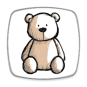 Teddybär, Teddybär, süßer kleiner Teddybär - Viereckiger Kühlschrankmagnet - Weiß - Vorne