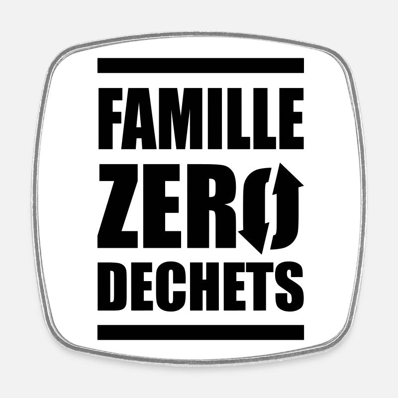 Zero Waste Familie - Viereckiger Kühlschrankmagnet - Weiß