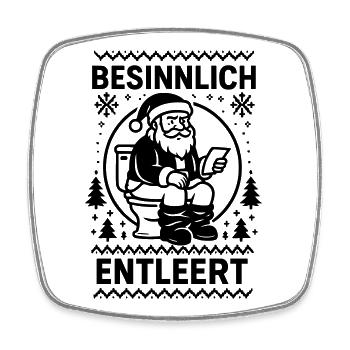 Contemplative Emptying Santa Claus Toilet - Square fridge magnet - white - Front