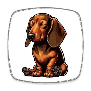 Dackel Dackelbesitzer Dackelliebhaber Dachshund - Viereckiger Kühlschrankmagnet - Weiß - Vorne