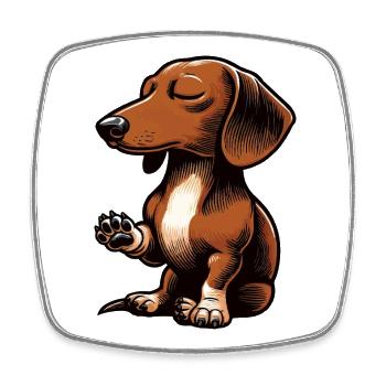 Dackel Dackelbesitzer Dackelliebhaber Dachshund - Viereckiger Kühlschrankmagnet - Weiß - Vorne