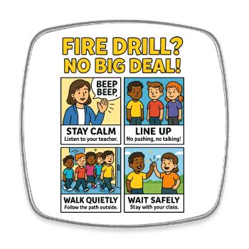 Feueralarm leicht gemacht - Viereckiger Kühlschrankmagnet - Weiß - Vorne