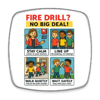Feueralarm leicht gemacht - Viereckiger Kühlschrankmagnet - Weiß - Vorne