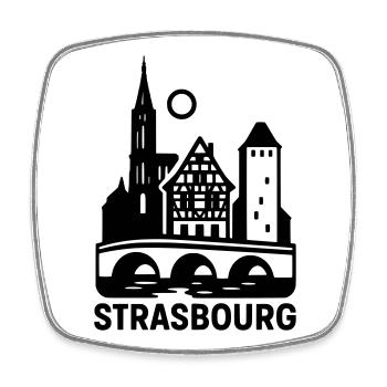 Strasbourg Silhouette - Magnet carré - blanc - Devant