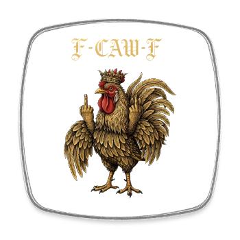 F-Caw-F Poulet Drôle Cadeau - Magnet carré - blanc - Devant