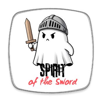 Ghost Knight with Sword - Square fridge magnet - white - Front