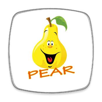 PEAR - Square fridge magnet - white - Front