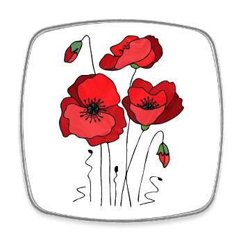 Blumen - Square fridge magnet - white - Front