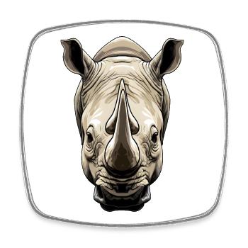 Rhino Illustration - Square fridge magnet - white - Front