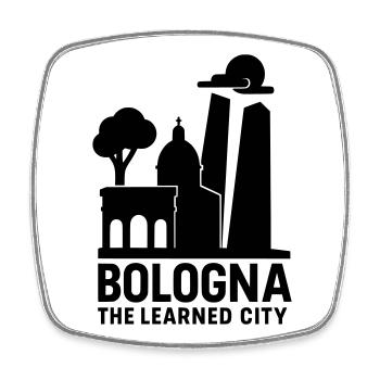 Bologna Italy Silhouette - Square fridge magnet - white - Front