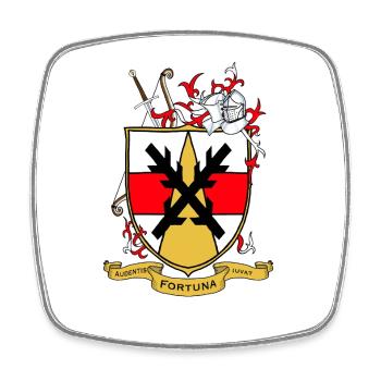 Fortuna Coat of Arms Shield with Helmet - Square fridge magnet - white - Front
