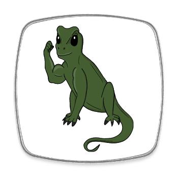 Green Lizard Flex - Viereckiger Kühlschrankmagnet - Weiß - Vorne