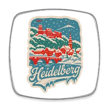 Paysage hivernal de Heidelberg - Magnet carré - blanc - Devant