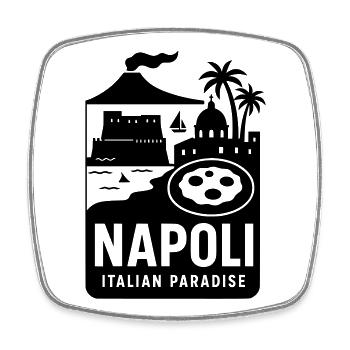 neapel napoli - Viereckiger Kühlschrankmagnet - Weiß - Vorne