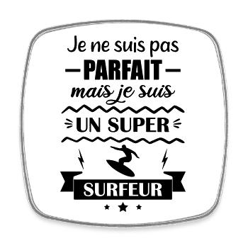 Super Surfer Wave Ocean Surf - Viereckiger Kühlschrankmagnet - Weiß - Vorne