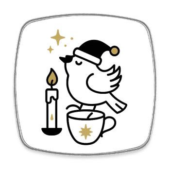 Golden Shooting Star Night - Square fridge magnet - white - Front