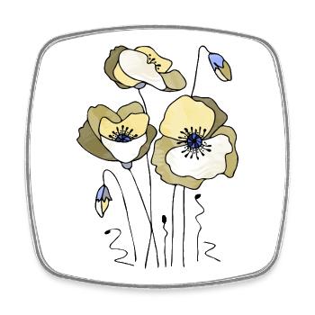 Fleur - Magnet carré - blanc - Devant