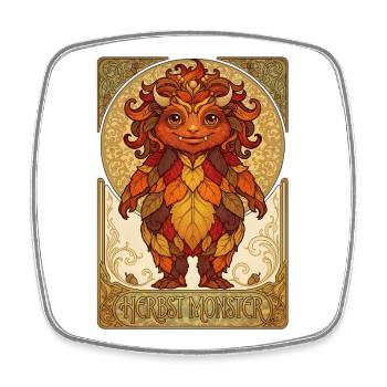 Autumn Monsters of Foliage - Square fridge magnet - white - Front