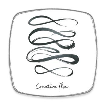 Creative Flow – Linien voller Inspiration - Viereckiger Kühlschrankmagnet - Weiß - Vorne