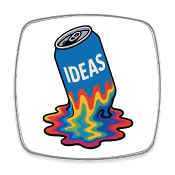 Ideas Melting Rainbow Can - Square fridge magnet - white - Front
