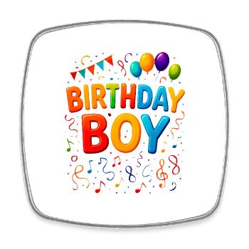Défilé de couleurs pour garçon d’anniversaire - Magnet carré - blanc - Devant