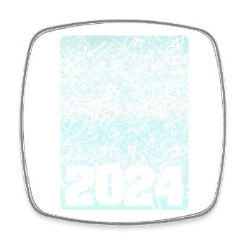 2024 - Viereckiger Kühlschrankmagnet - Weiß - Vorne