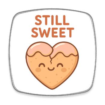 Coeur de biscuit encore doux - Magnet carré - blanc - Devant