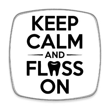 Dentist Practice Oral Health Design  - Square fridge magnet - white - Front