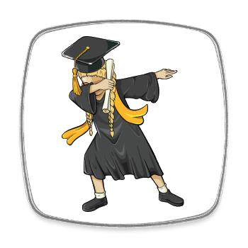Dabbing White Girl Graduation Class 2026 Grad Gift - Square fridge magnet - white - Front