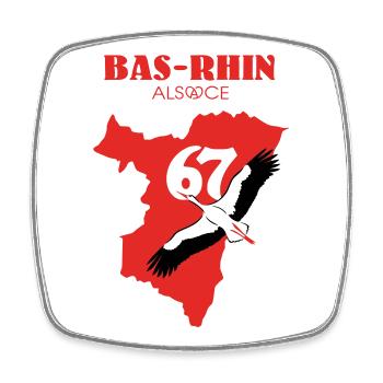 Bas-Rhin 67 - Viereckiger Kühlschrankmagnet - Weiß - Vorne