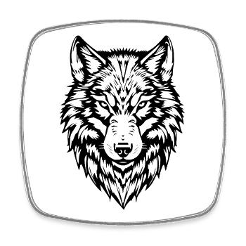 Wolf Wölfe T-shirt Geschenk - Viereckiger Kühlschrankmagnet - Weiß - Vorne