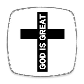 God Is Big Minimalist Print - Square fridge magnet - white - Front