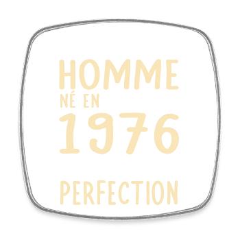 Anniversaire 50 ans - Né en Janvier 1976 - Magnet carré - blanc - Devant